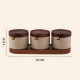Porcelain Jar Set 3 Pcs & Wooden Stand